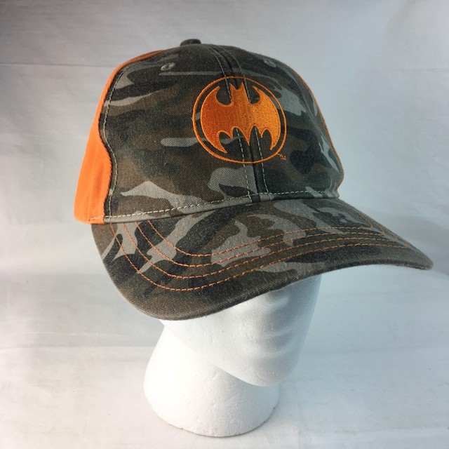 Batman Camouflage Baseball Cap Hat Adjustable Youth Orange Bat DC Comic
