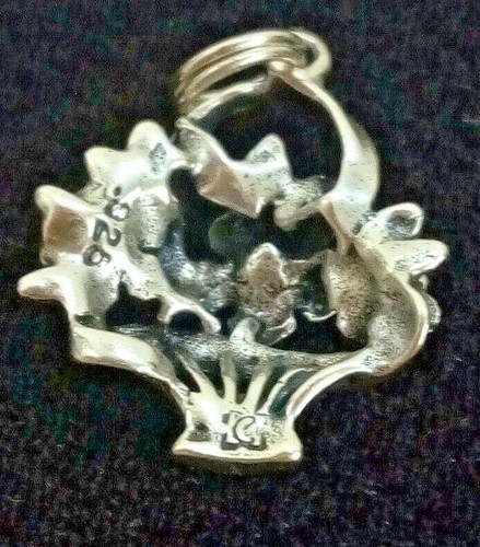 Sterling Silber Mutteranhänger--Blumenkorb - Bild 2 von 5