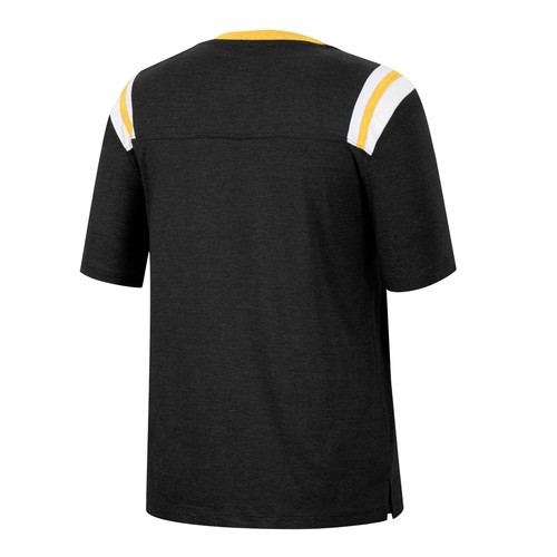 Women's Colosseum Heathered Black Iowa Hawkeyes 15 Min Early Football V-Neck - Picture 3 of 3