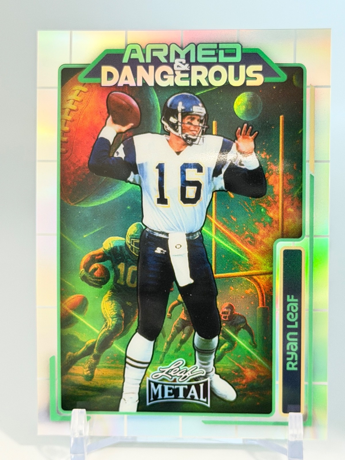 2026 Leaf Metal Ryan Leaf Chargers #SPB-44 Armed & Dangerous /1 Card