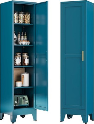 Cofar 67'' Metal Utility Cabinet Filing Pantry Cabinet with Adjustable Shelves
