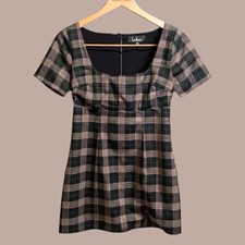 Lulu's  Black and Pink Plaid Mini Dress