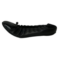 CHANEL - Black Leather Patent Leather Women's Shoes