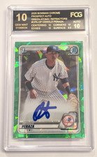 2020 Bowman Chrome Prospect Auto Green Atomic Refractors OSWALD PERAZA SP FCG 10