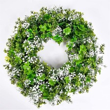 St Patricks Day Decorations Artificial Wreath,Lucky Shamrock Clover Leprechaun..