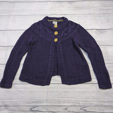 6/7 Mini Boden Purple Cable Knit Cardigan