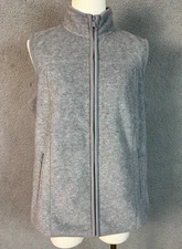 Style & Co Women's Sleeveless Zip-Front Polar Fleece Vest Medium Gray NWT's.