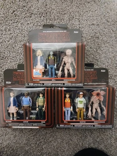 3X Funko Stranger Things Action Figures Packs 2017 Convention Exclusive UNOPENED