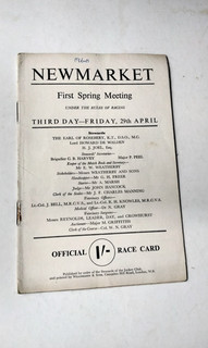 1960 1000 GUINEAS ( NEWMARKET ) NEVER TOO LATE .. VINTAGE MEMORABILIA .. RARE