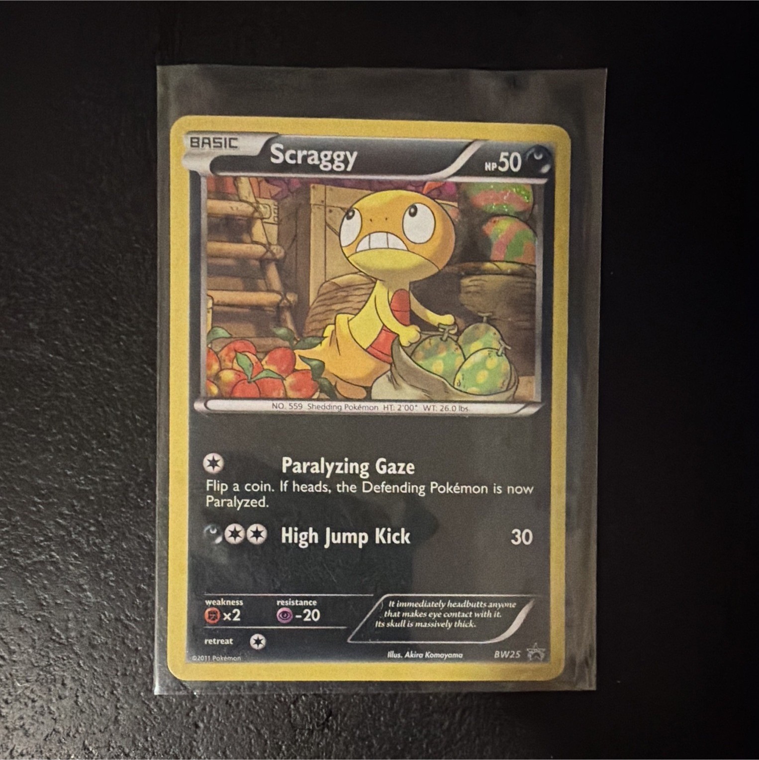 Nintendo Pokémon TCG Scraggy BW25 Black Star Promo Holo 2011 HP 50 *2 SWIRLS*