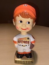 1970s Houston Astros Orange Cap Wedge Base Bobblehead EXCELLENT