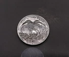 Carved Buffalo Nickel – Island Scene with Palm Tree - Hand‑Engraved Hobo Nickel