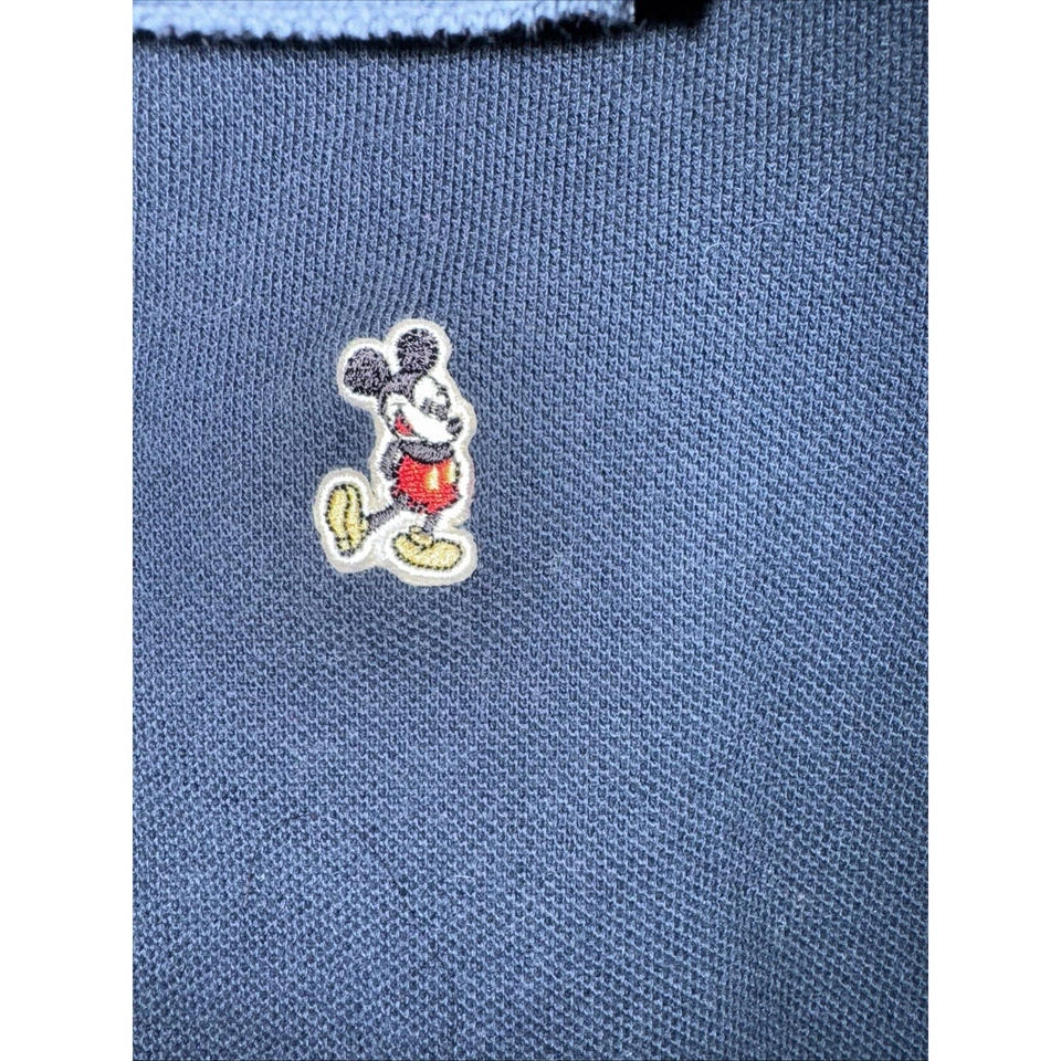Disney Shopping Boys Extra Large Blue Polo Shirt Long Sleeve Cotton Mickey Logo - Image 3 of 4