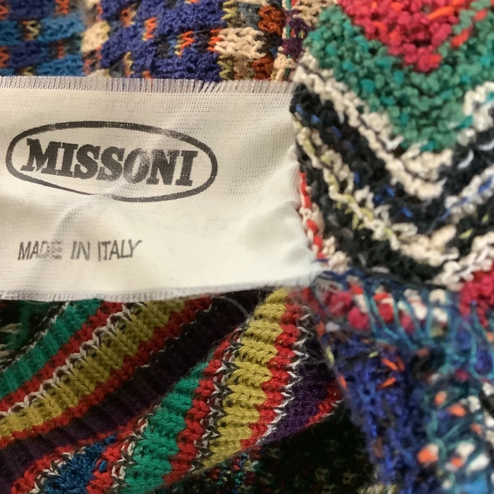 VTG Missoni Crewneck Sweater Italy Multicolor Patchwork Geometric sz 52 / US XXL - Image 2 of 4