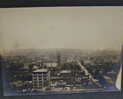 Antique Buffalo NY Cityscape Photo St Joseph Cathedral Skyline A.G. Pinzel 9x7