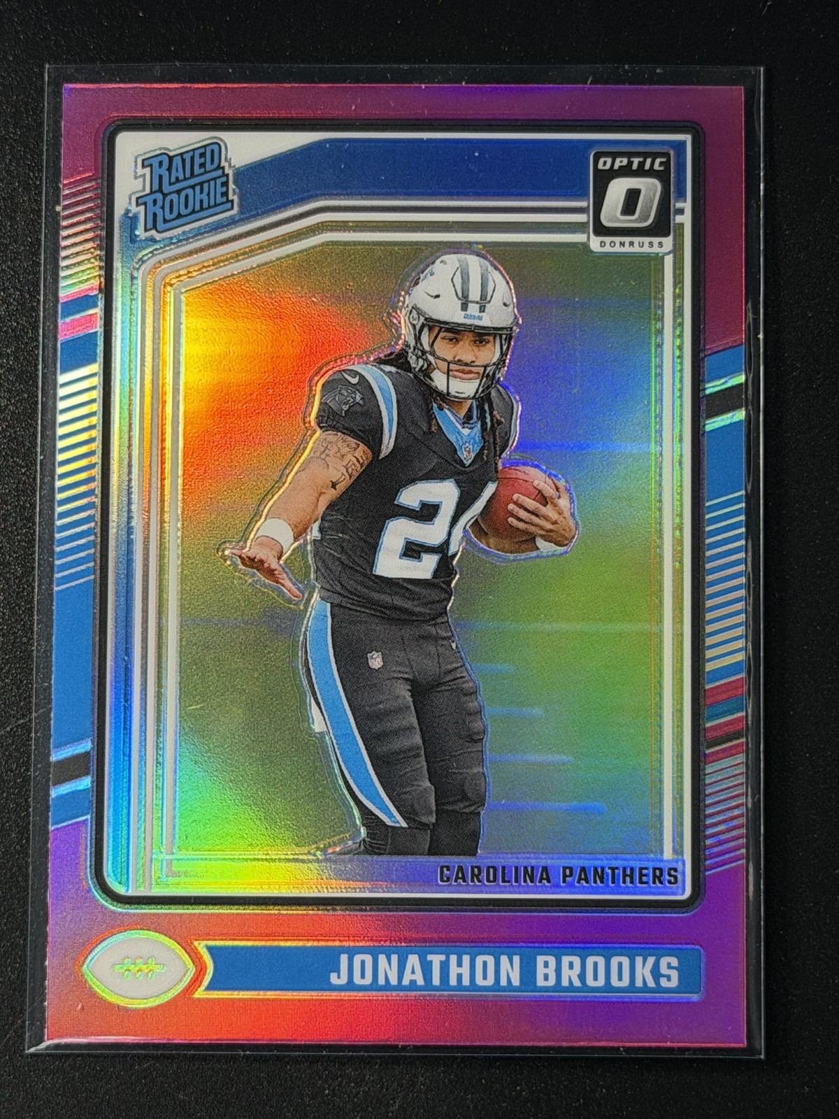 2024 Panini Donruss Optic - Rated Rookie Jonathon Brooks #258 Pink Prizm (RC)