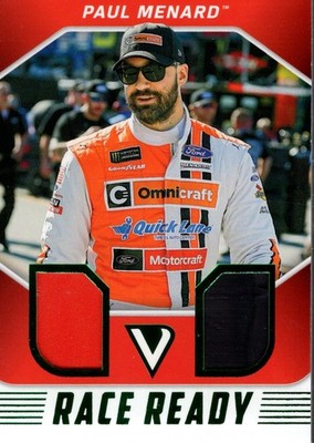 2018 Panini Victory Lane Race Ready Dual Materials Green Paul Menard/99 Racing