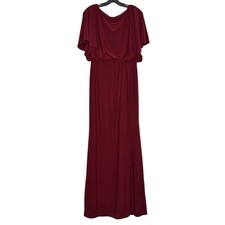 NWT BHLDN Lena Dress Maxi Gown Red Wine 8 Formal Bridesmaid Wedding Guest Draped
