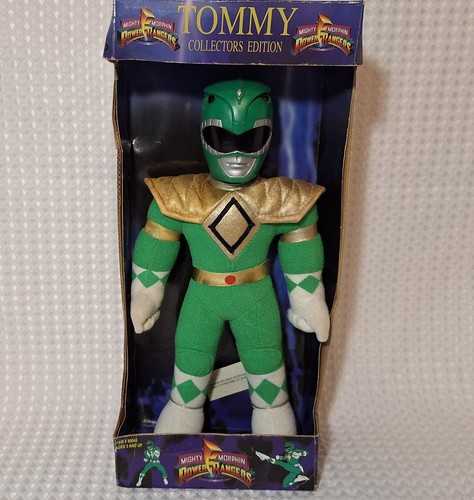 Peluche vintage 1993 Mighty Morphin Power Rangers Tommy Green Ranger con scatola