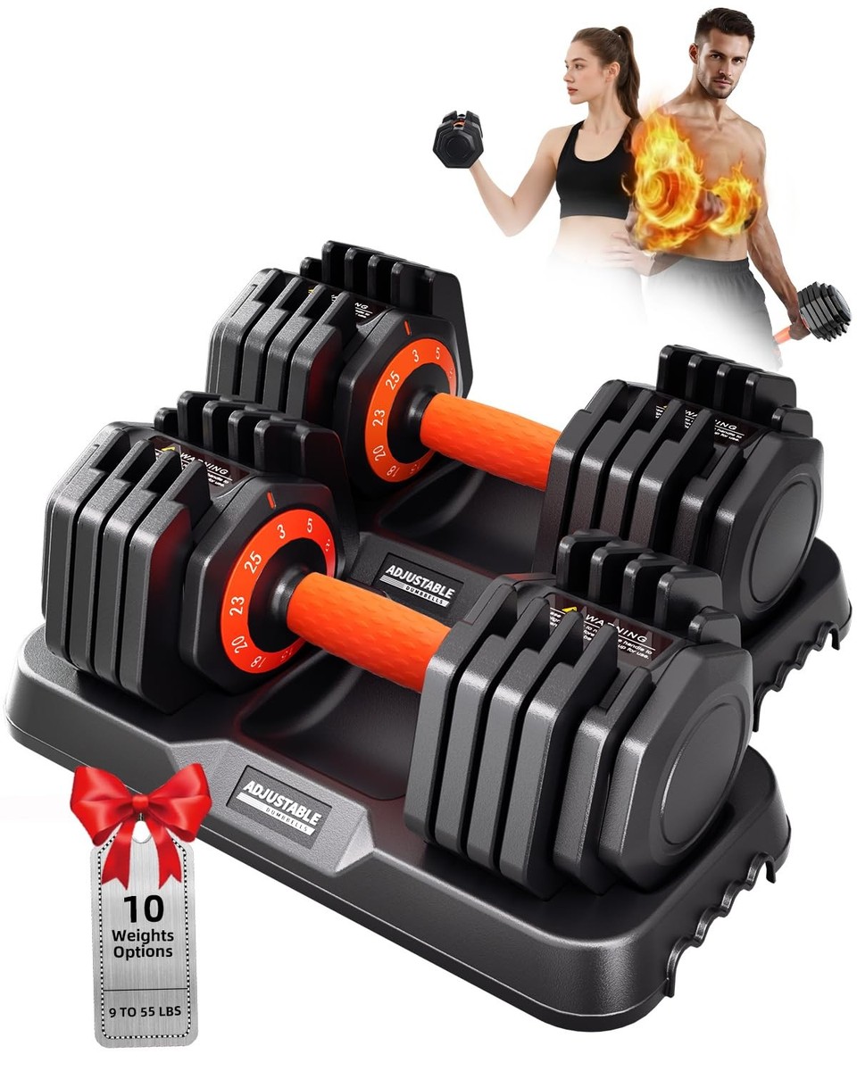 2026 Latest Adjustable Dumbbell Set, Total 110lb/50lb Adjustable