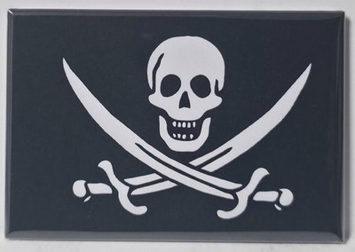Calico Jack Rackham Pirate Flag 2''x3'' Fridge Locker MAGNET FREE SHIP Retro Cult