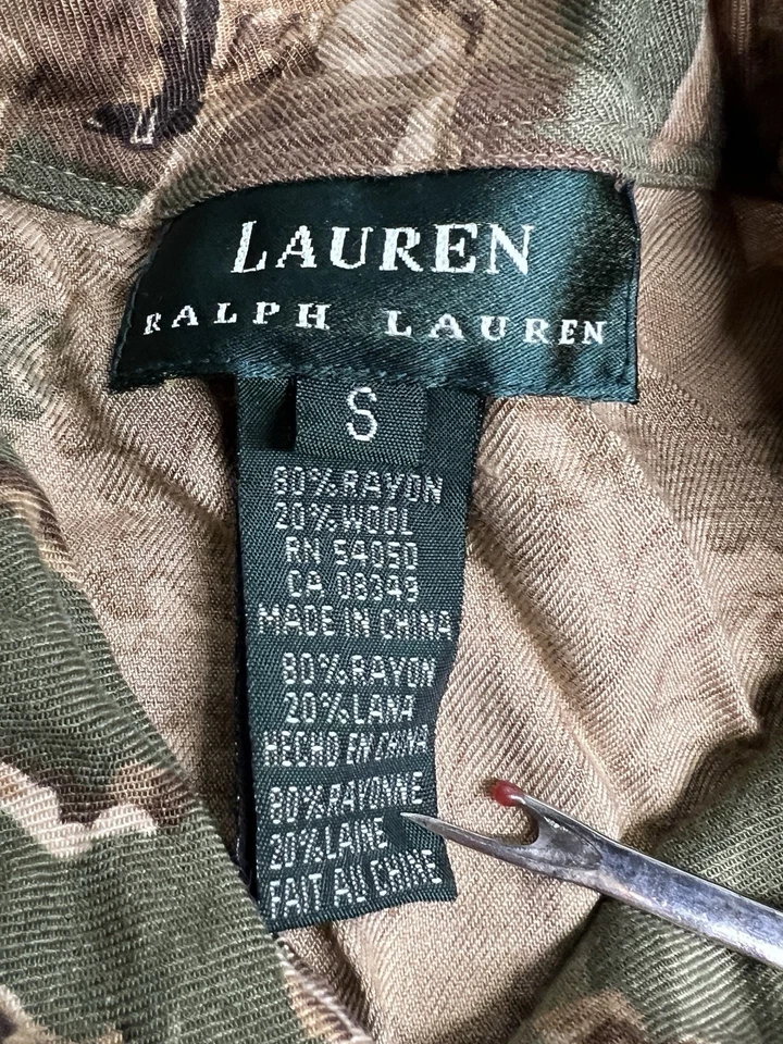 复古 90 年代 RALPH LAUREN 马术马新奇狐狸狩猎印花纽扣衬衫 S — 第 4/4 张图片