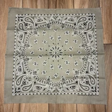 Vintage Hav-A-Hank Made in USA Green Biker Western Paisley Bandana Handkerchief