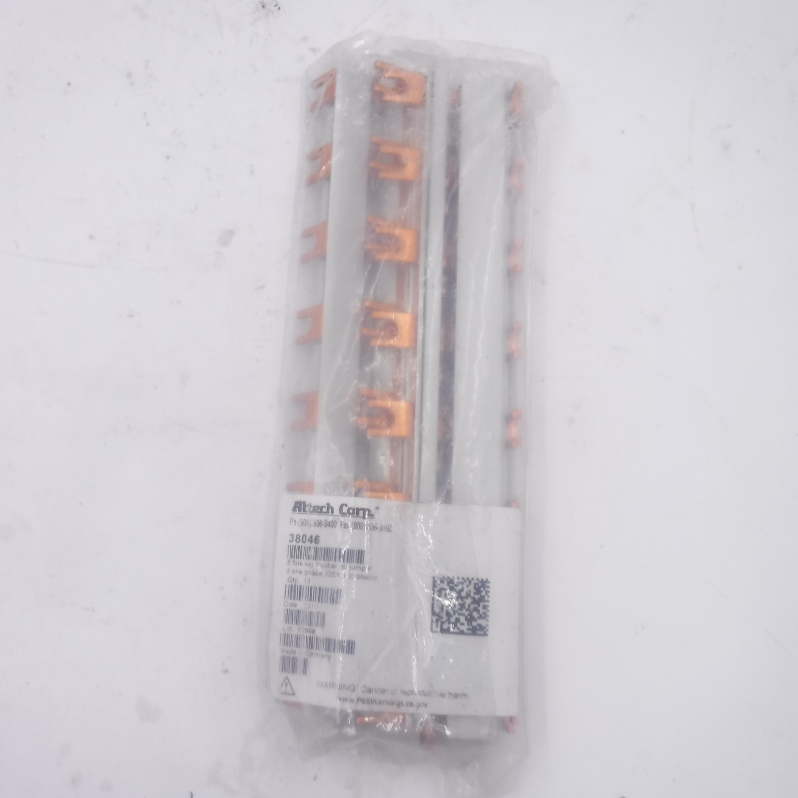 10 Pack DIN Rail Terminal Blocks 8 Fork Lug Busbar To Jumper 38046