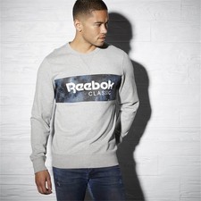 Sweatshirts Men Reebok Archiv Tiger Camo Crew AY0830 Blue-Grey