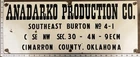Vintage Porcelain Oil Field Sign - Anadarko Prod Co Cimarron County OK