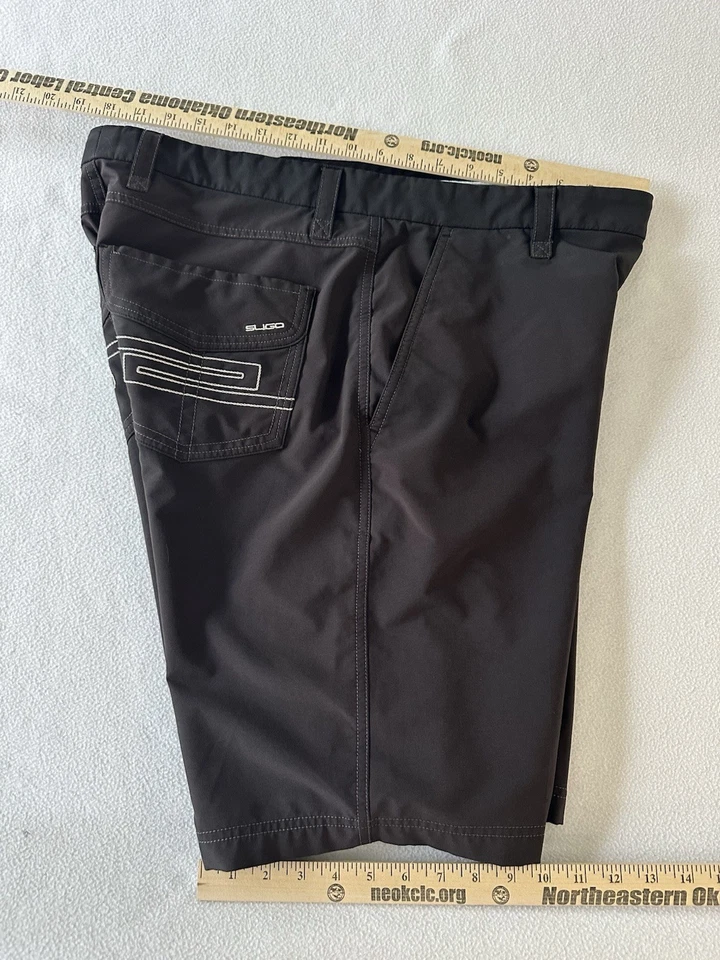 Pantalones Cortos Sligo Para Hombre 36 Negros Performance Golf Cortos Bordados Bolsillos Traseros Foto 4 de 4