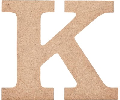 Bare Basics MDF Buchstabe K Basteln Dekor Holz Alphabet Form