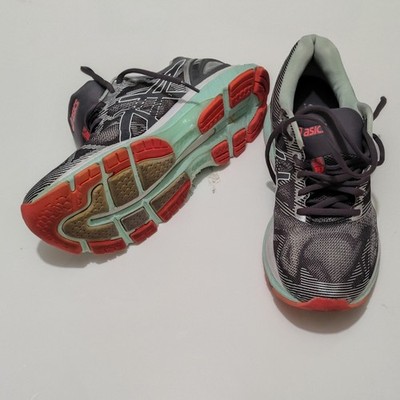 ASICS Gel-Nimbus 19 Men's Running Shoes Black Gray Red Mint US 10 EU 42