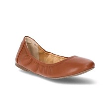 Time and Tru Brown Cognac Flats Scrunch Shoes Women  s Size 8 Ballet New