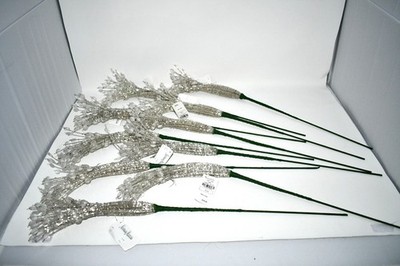 Neiman Marcus Set of 10 Large Silver & Gold Christmas Tree Spray 23  L NWT
