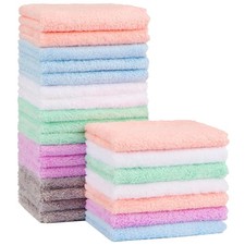 Baby Washcloths 24-Pack Microfiber Fleece Super Soft Absorbent Gentle Skin