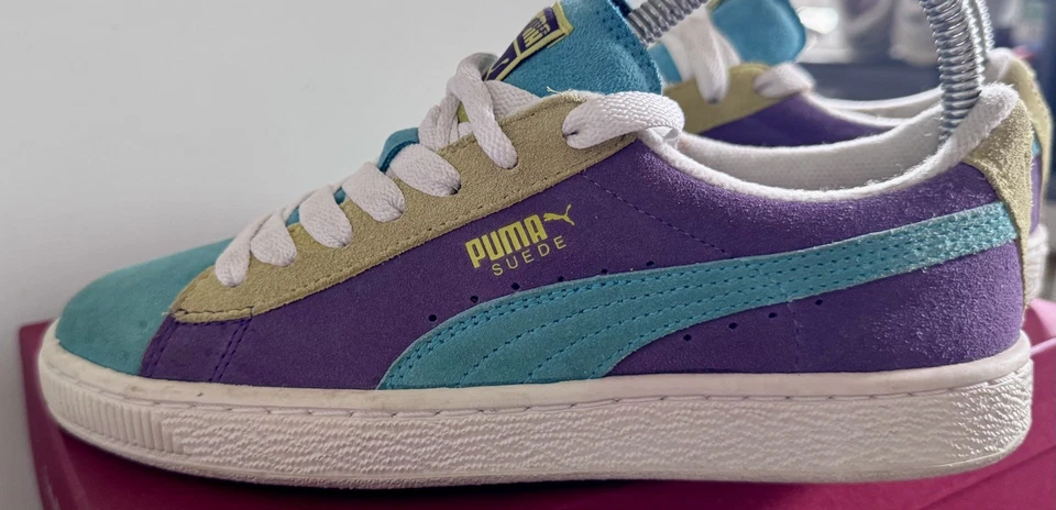 Замшевые классические многоцветные молодежные туфли для мальчика Puma размер 5 - Изображение 3 из 4