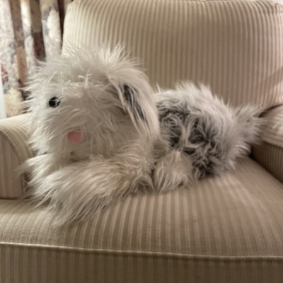 VTG KellyToy English Sheepdog 24  Realistic Lg Plush Tongue Out Laying Down