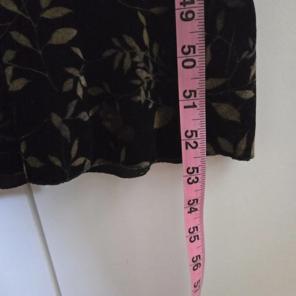 Maxi Vestido Vintage Kathie Lee Terciopelo Talla 12/14 Negro Floral Capricho Bruja Foto 4 de 4