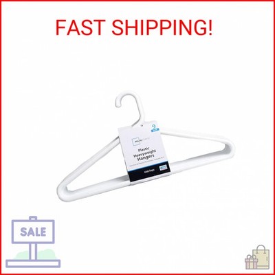 Strong Extra Heavy Adult Plastic Tube Hangers - White - 9 Ct