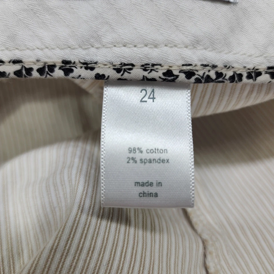 Moda Pantalones Bug Para Mujer 24 Beige Marrón Rayas Cortos Capri Elastizados Oficina Informales Foto 4 de 4