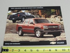 2003 Chevrolet Avalanche sales brochure SHEET ORIGINAL literature Body Hardware