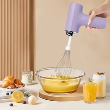 Portable Mini Wireless Electric Egg Beater Handheld USB Rechargeable Mixer Wisk