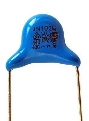 [4pcs] 1000pF, 440V X1, 400V Y1, JN 102M Ceramic Safety Capacitor, 8mm – ref:807