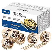 2,880 Counts meite 15 Degree Coil Roofing Nails 1" to 1-3/4" Length Round Head