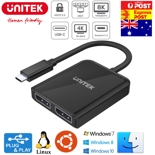USB-C to Dual Display Port 1.4 8K 