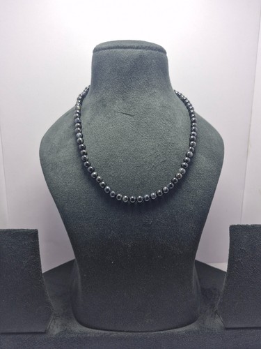 925 Plata Collar Negro Ojo Tigre 7MM Cuentas Gema Natural Joyería 45.7cm - Imagen 2 de 8