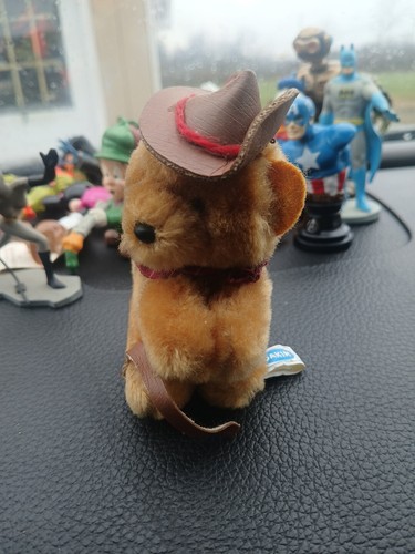 Vintage Dakin Cowboy Teddy Bear 3" Plush Clip On Hugger Pencil Grabber 1985 - Picture 3 of 12