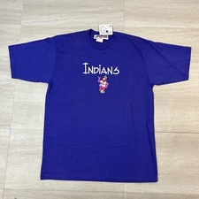 CLEVELAND INDIANS embroidery XL tee Slider baseball Monster mascot T shirt