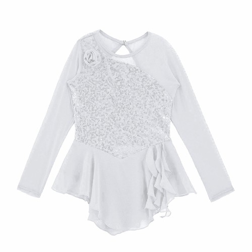 Kids Girls Ballet Dance Leotard Dress Gymnastics Figure Ice Skating Dancewear - Picture 28 of 74